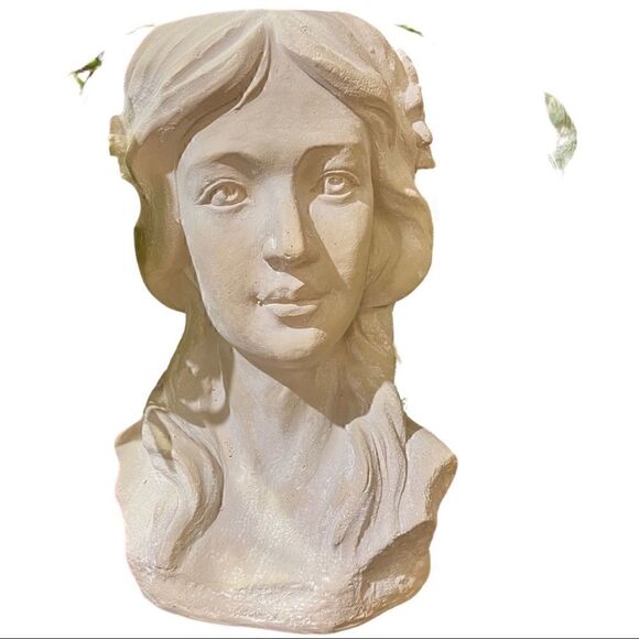 Beautiful Lady Planter Resin Plaster Large Size at 13” Perfect for your monstera - Picture 2 of 8